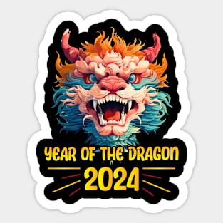 Majestic 2024 Dragon - Lunar New Year Celebration Design Sticker